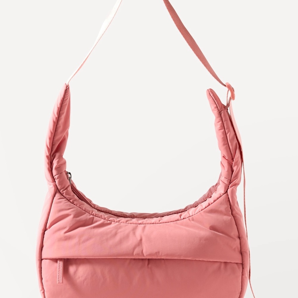 Athleta All About Small Crossbody Natural Rose.